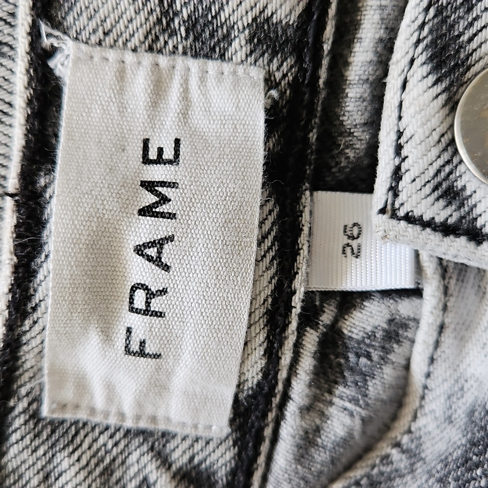 Frame Le Original Black Gray Acid Wash Cropped Jeans Size‎ 26 - Picture 12 of 16